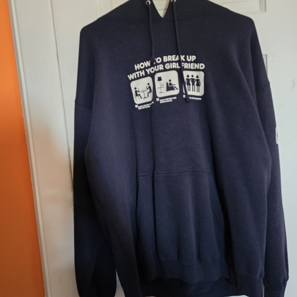 Men's Dark Blue Graphic Hoodie